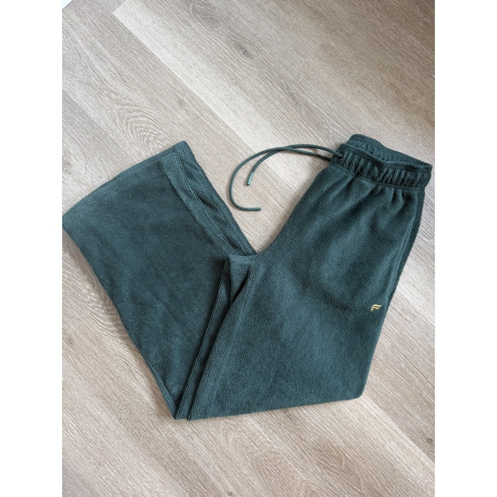 Fabletics Sweatpants Women XS Emerald Green Wide Leg Lounge Drawstring NWT